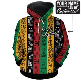 African Symbols in Pan African Colors All-over Hoodie