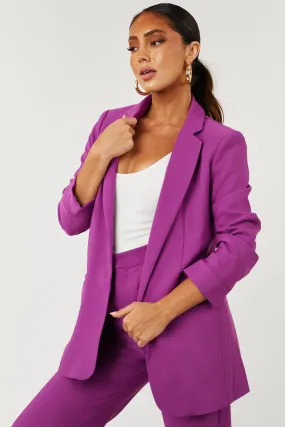 Emily Boysenberry Longline Open Blazer