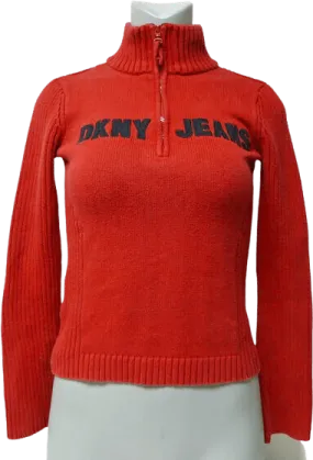 00's Ribbed Zip Turtleneck Sweater by DKNY Jeans