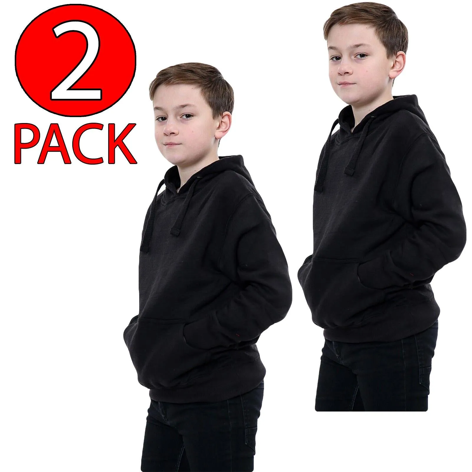 2 Pack Kids Pullover Matching Cord Hoodie