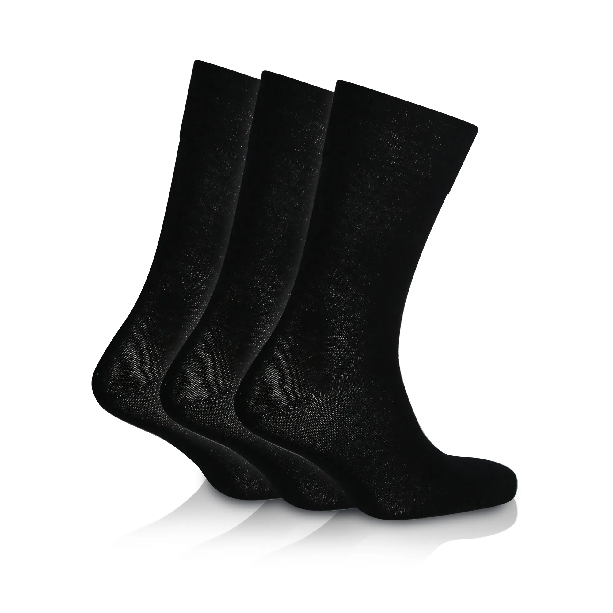 3 Pairs Black - Mens Diabetic Soft Grip Non Elastic Loose Weave Top Diabetic Socks Size 6-11