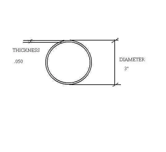 3" Diameter X .050 Wall Polished Brass Tubing