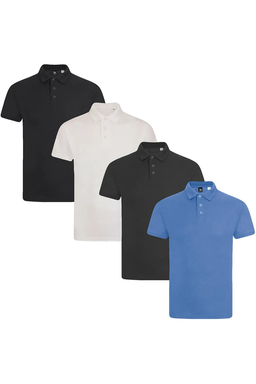 4 Pack Mens Polo Collar Short Sleeve Shirt - Set 2