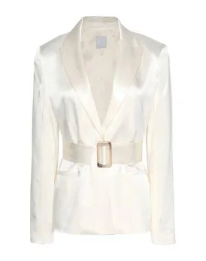 8 By Yoox Women Blazer Ivory 6 UK