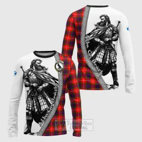 Abernethy Tartan Clan Crest Long Sleeve T-Shirt with Highlander Warrior Celtic Style