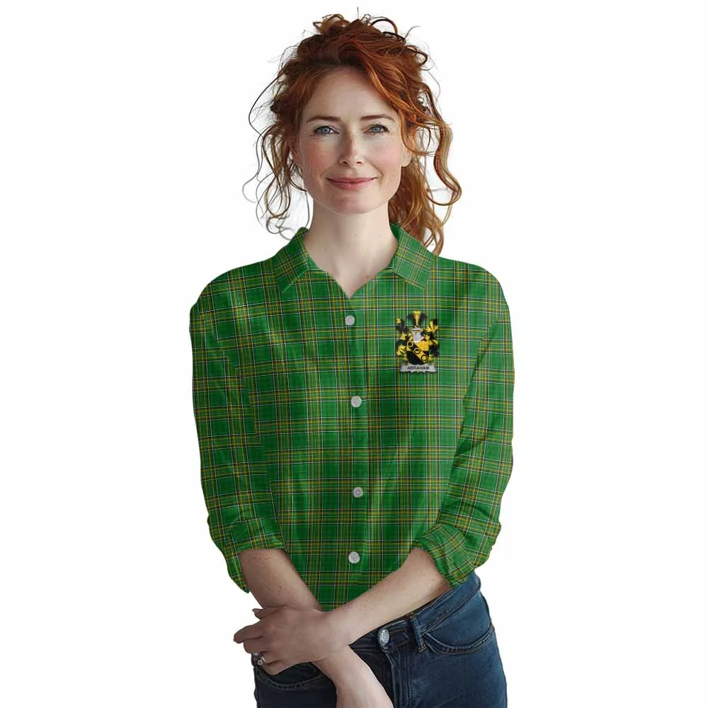 Abraham Irish Clan Tartan Women's Casual Shirt with Coat of Arms