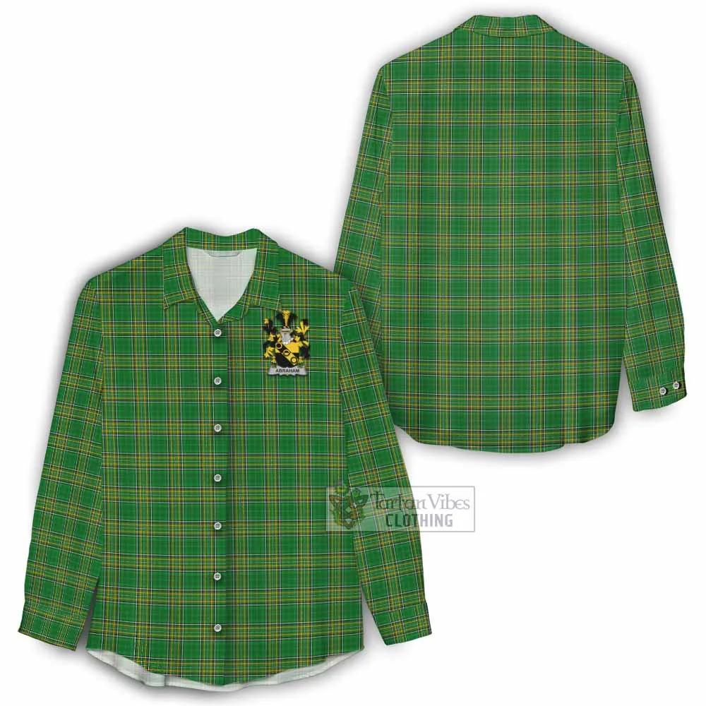 Abraham Irish Clan Tartan Women's Casual Shirt with Coat of Arms