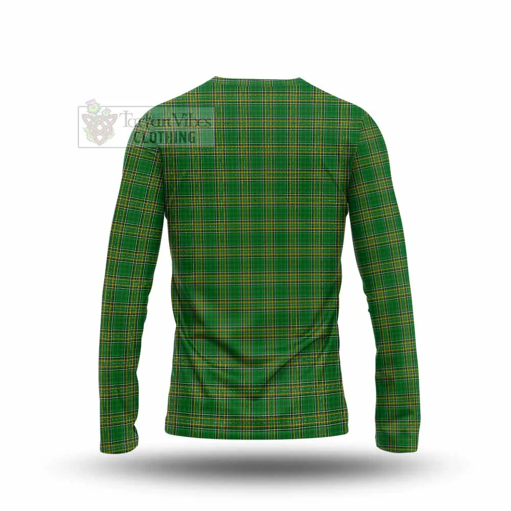 Accotts Irish Clan Tartan Long Sleeve T-Shirt with Coat of Arms