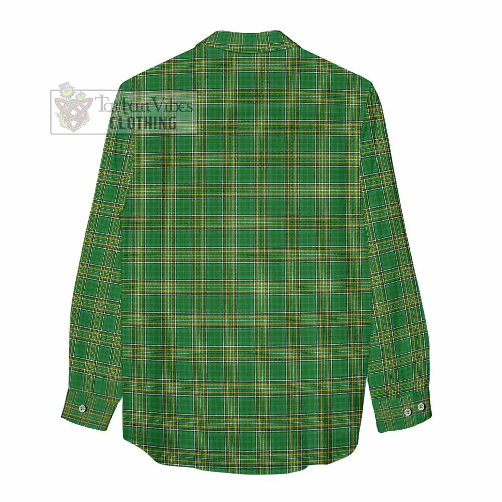 Accotts Irish Clan Tartan Women's Casual Shirt with Coat of Arms