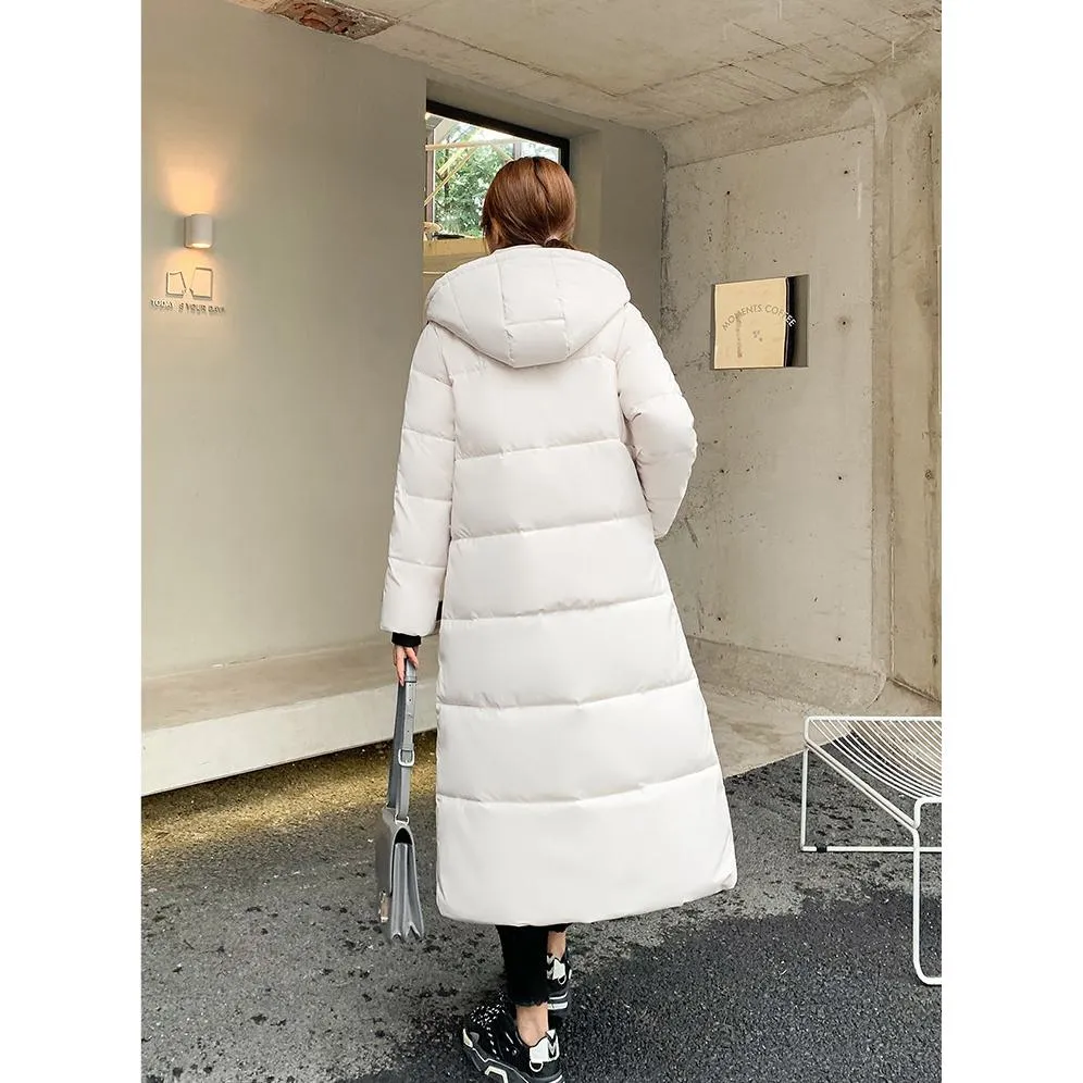 Actual Photos Thickened Calf-Length Puffer Coat