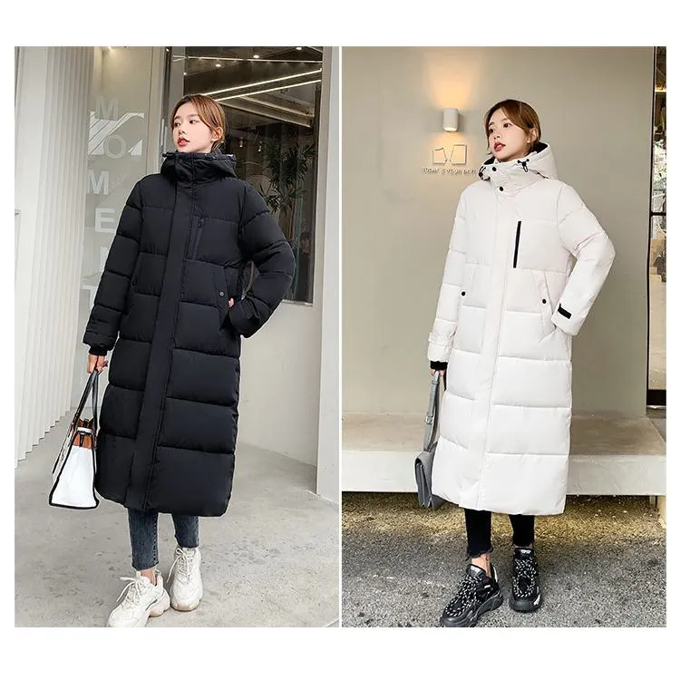 Actual Photos Thickened Calf-Length Puffer Coat