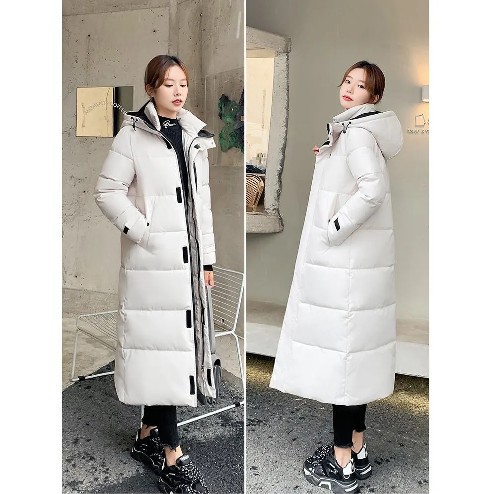 Actual Photos Thickened Calf-Length Puffer Coat