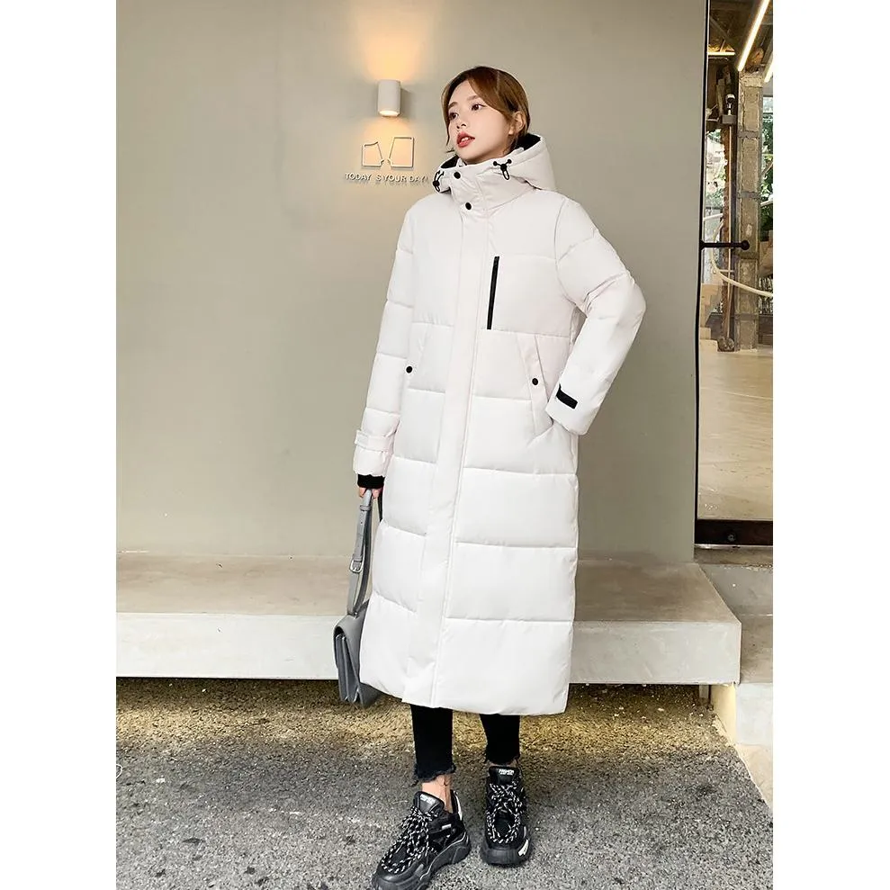 Actual Photos Thickened Calf-Length Puffer Coat