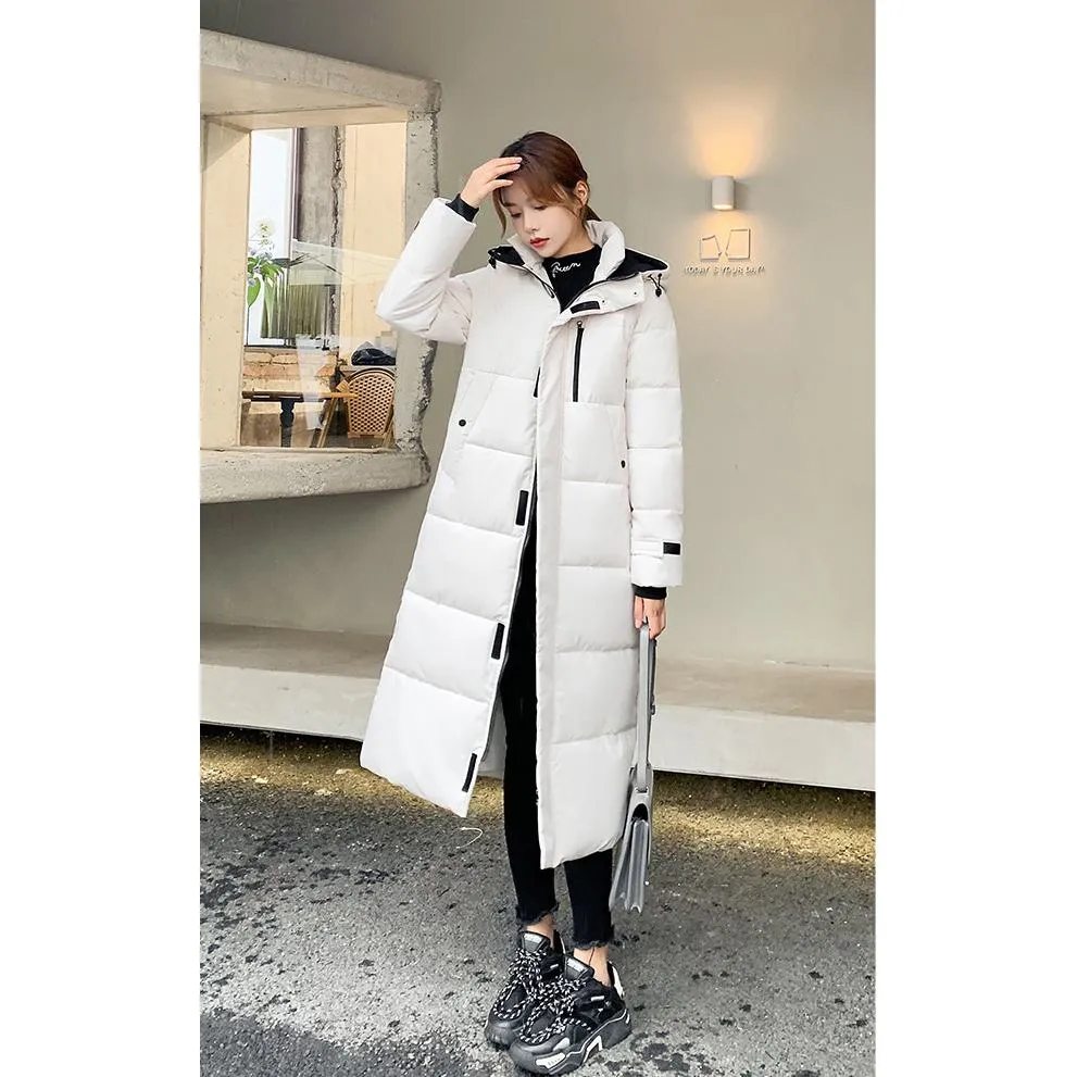 Actual Photos Thickened Calf-Length Puffer Coat