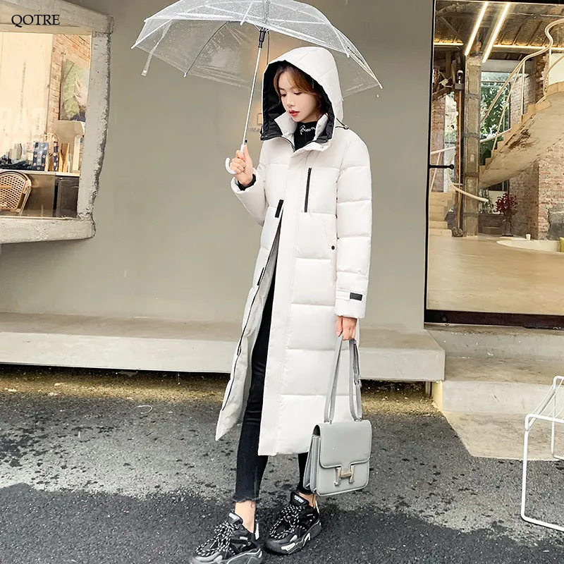 Actual Photos Thickened Calf-Length Puffer Coat