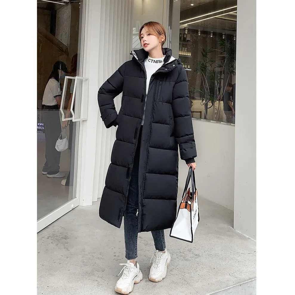 Actual Photos Thickened Calf-Length Puffer Coat