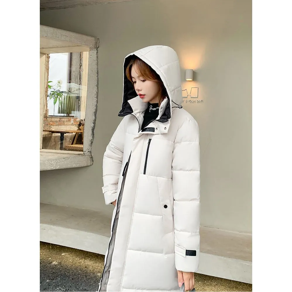 Actual Photos Thickened Calf-Length Puffer Coat