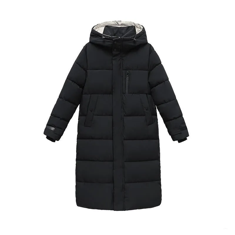 Actual Photos Thickened Calf-Length Puffer Coat