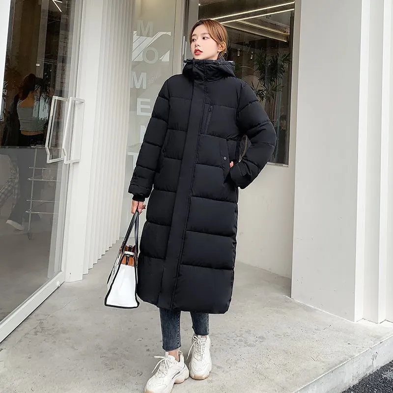 Actual Photos Thickened Calf-Length Puffer Coat