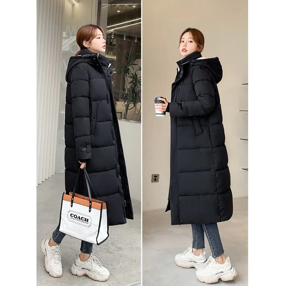 Actual Photos Thickened Calf-Length Puffer Coat