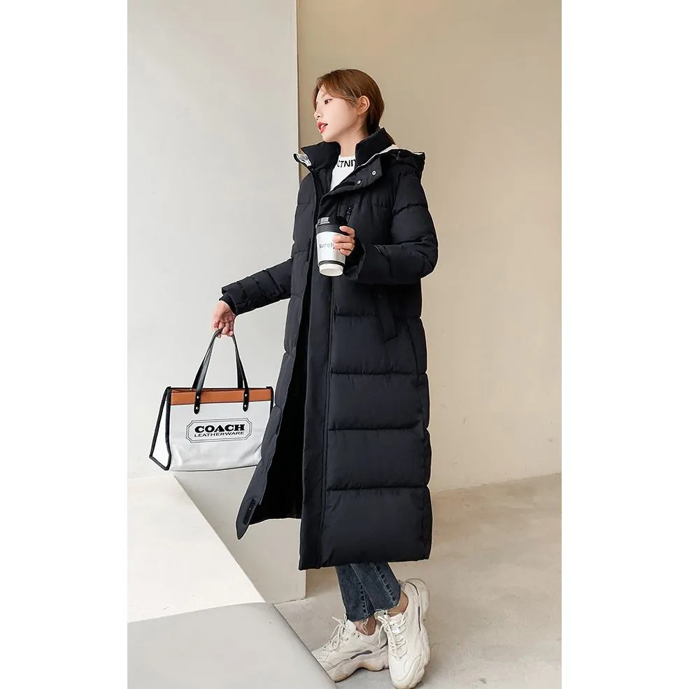 Actual Photos Thickened Calf-Length Puffer Coat