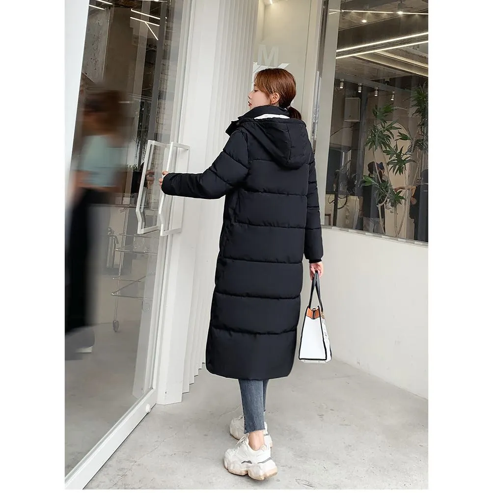 Actual Photos Thickened Calf-Length Puffer Coat