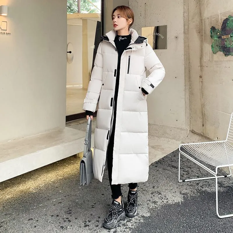 Actual Photos Thickened Calf-Length Puffer Coat