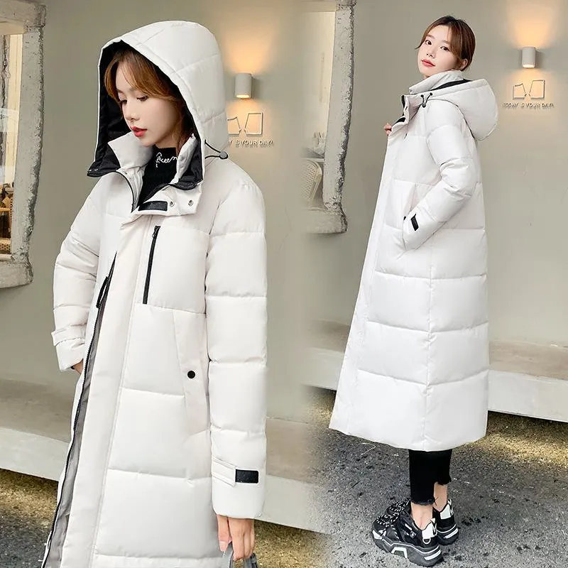 Actual Photos Thickened Calf-Length Puffer Coat