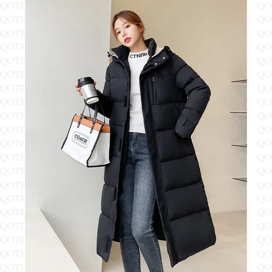 Actual Photos Thickened Calf-Length Puffer Coat