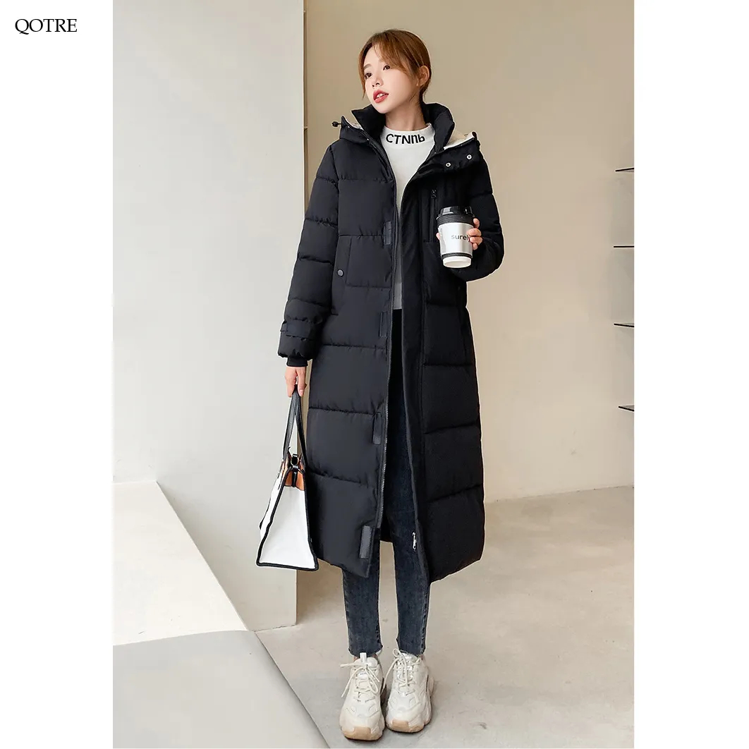 Actual Photos Thickened Calf-Length Puffer Coat