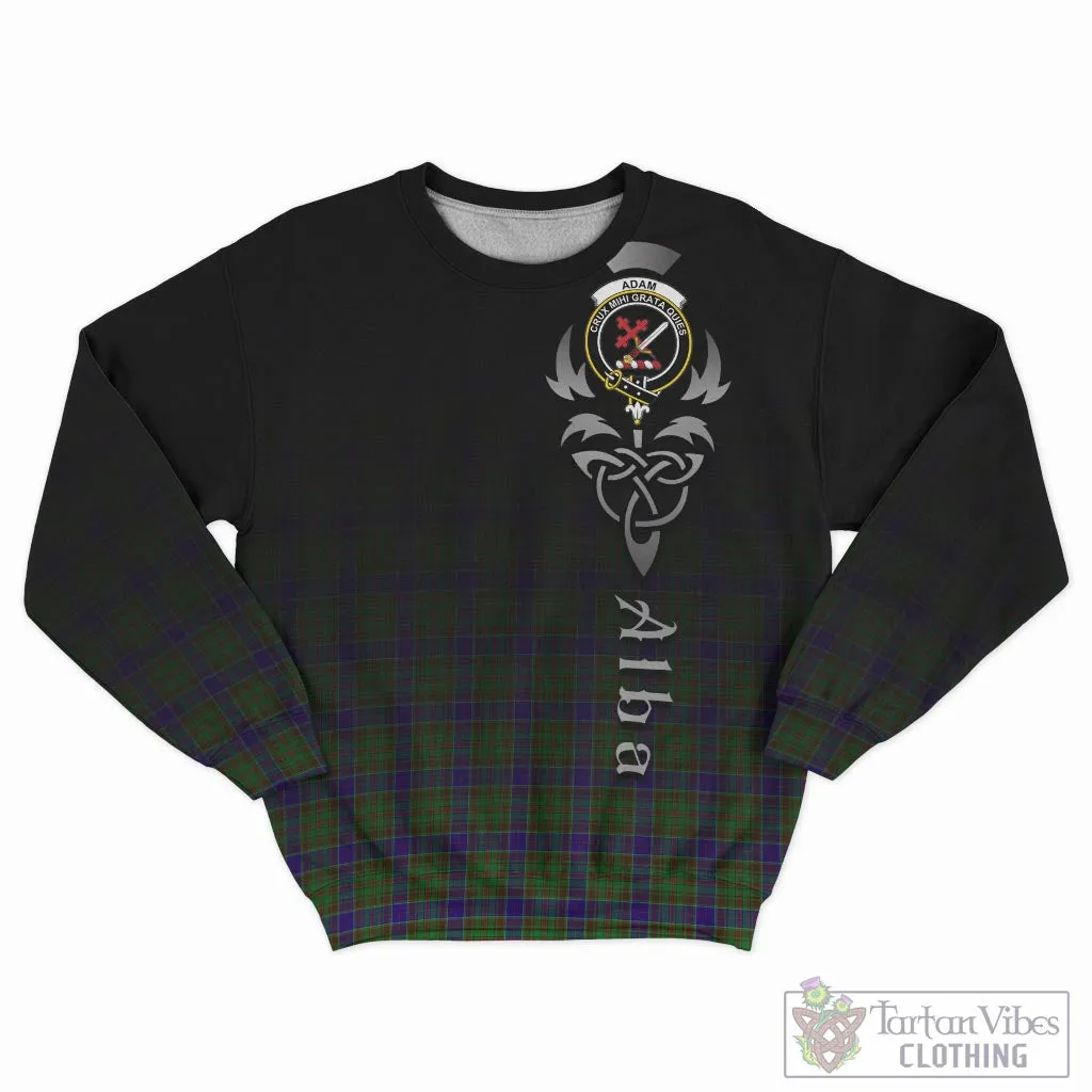 Adam Tartan Sweatshirt Featuring Alba Gu Brath Family Crest Celtic Inspired