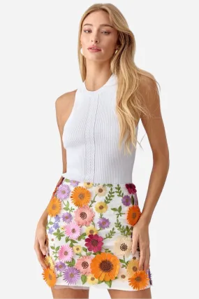 Adelyn Rae Tina 3D Multi Floral Skirt