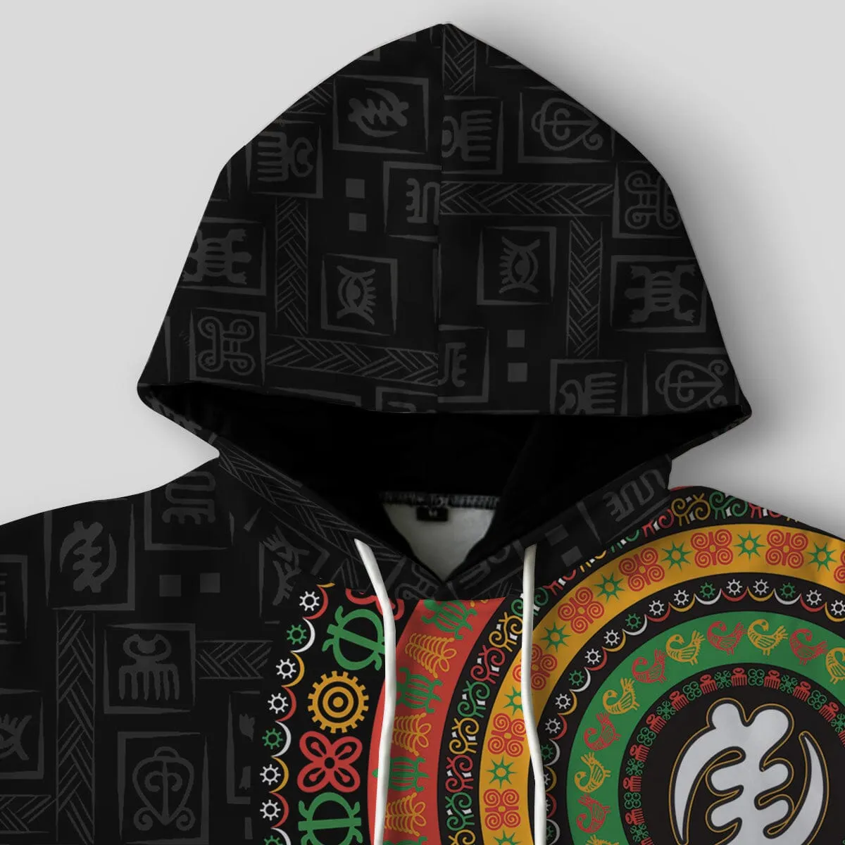 Adinkra Symbols Print Sleeve All-over Hoodie