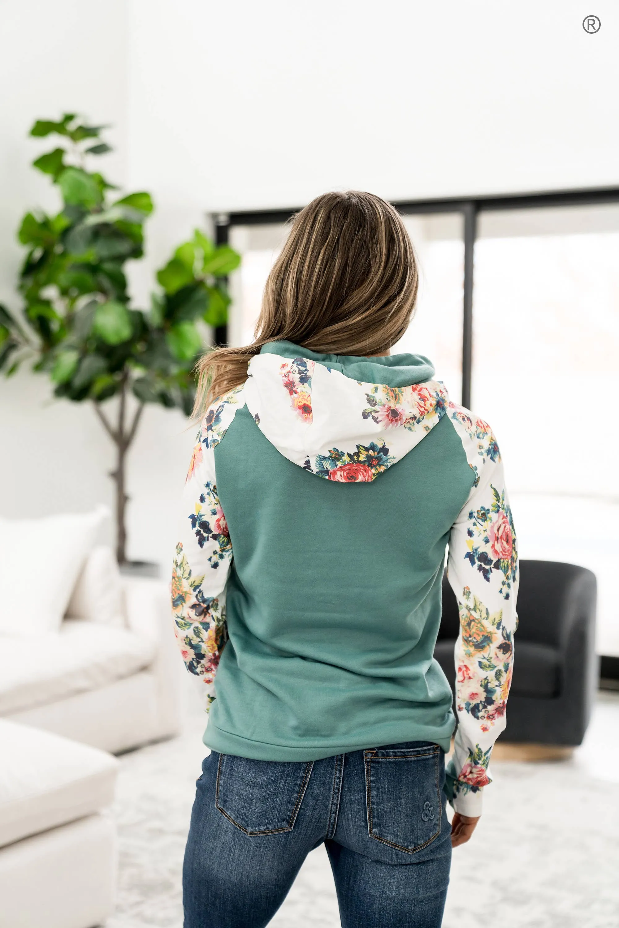 Ampersand DoubleHood Sweatshirt™- Once & Floral