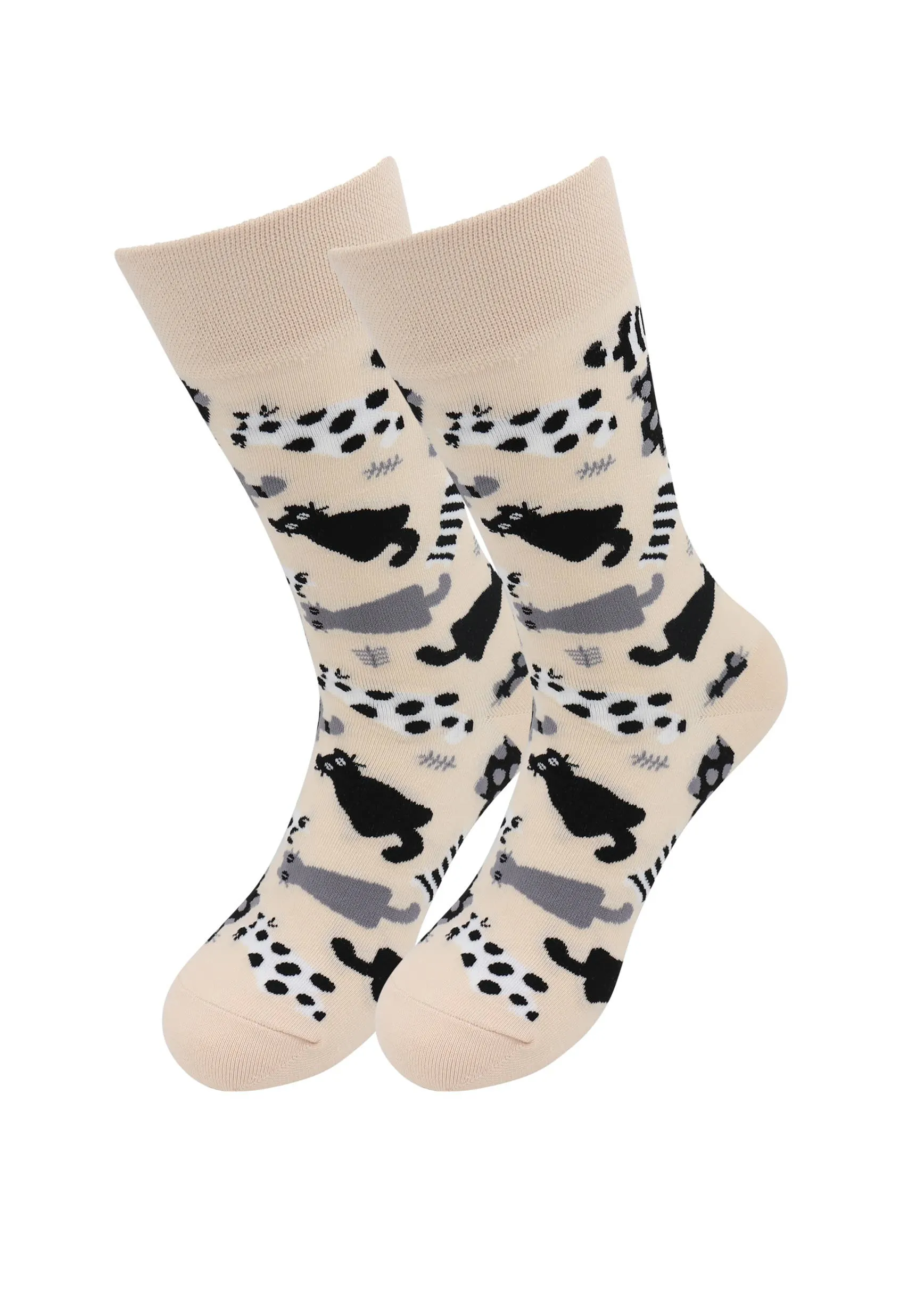 Animal Socks - Lucky Cat, Paw, Tiger, Fish Cotton Fun Socks