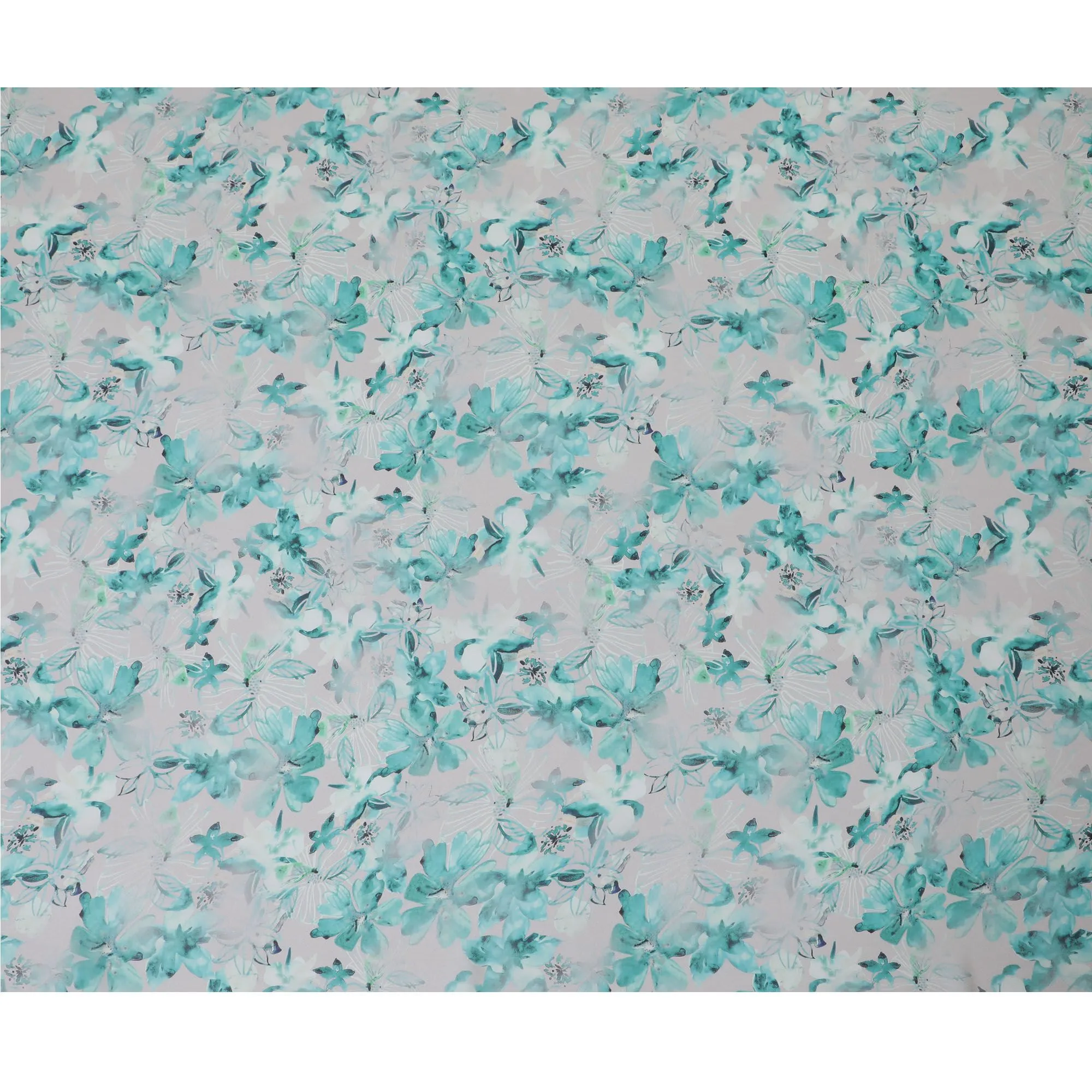 Aquatic Blossom Synthetic Georgette Fabric-D17526