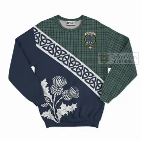 Arbuthnot Tartan Sweatshirt Featuring Thistle and Scotland Map