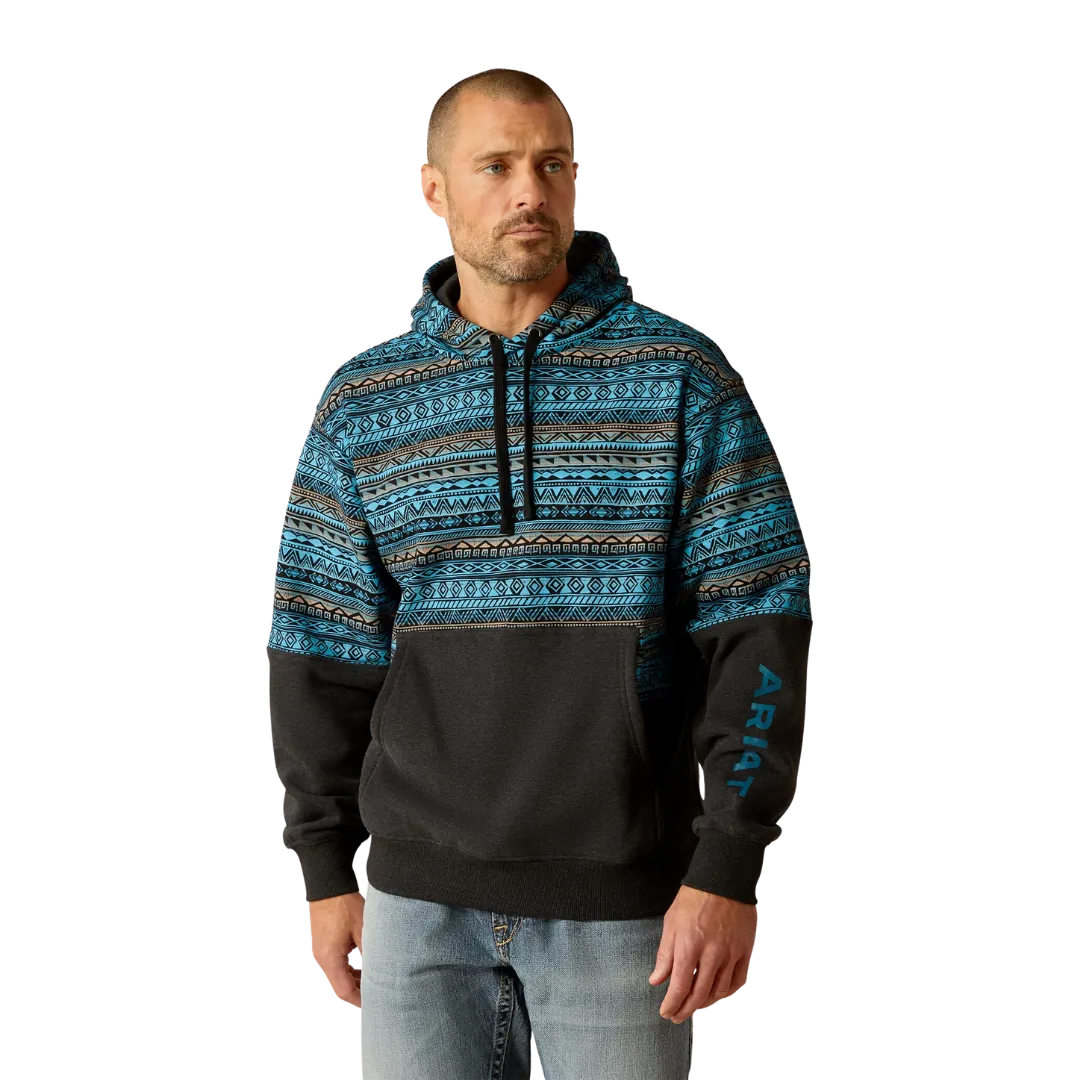 Ariat Men's Aztec Inspired Turquoise Hoodie