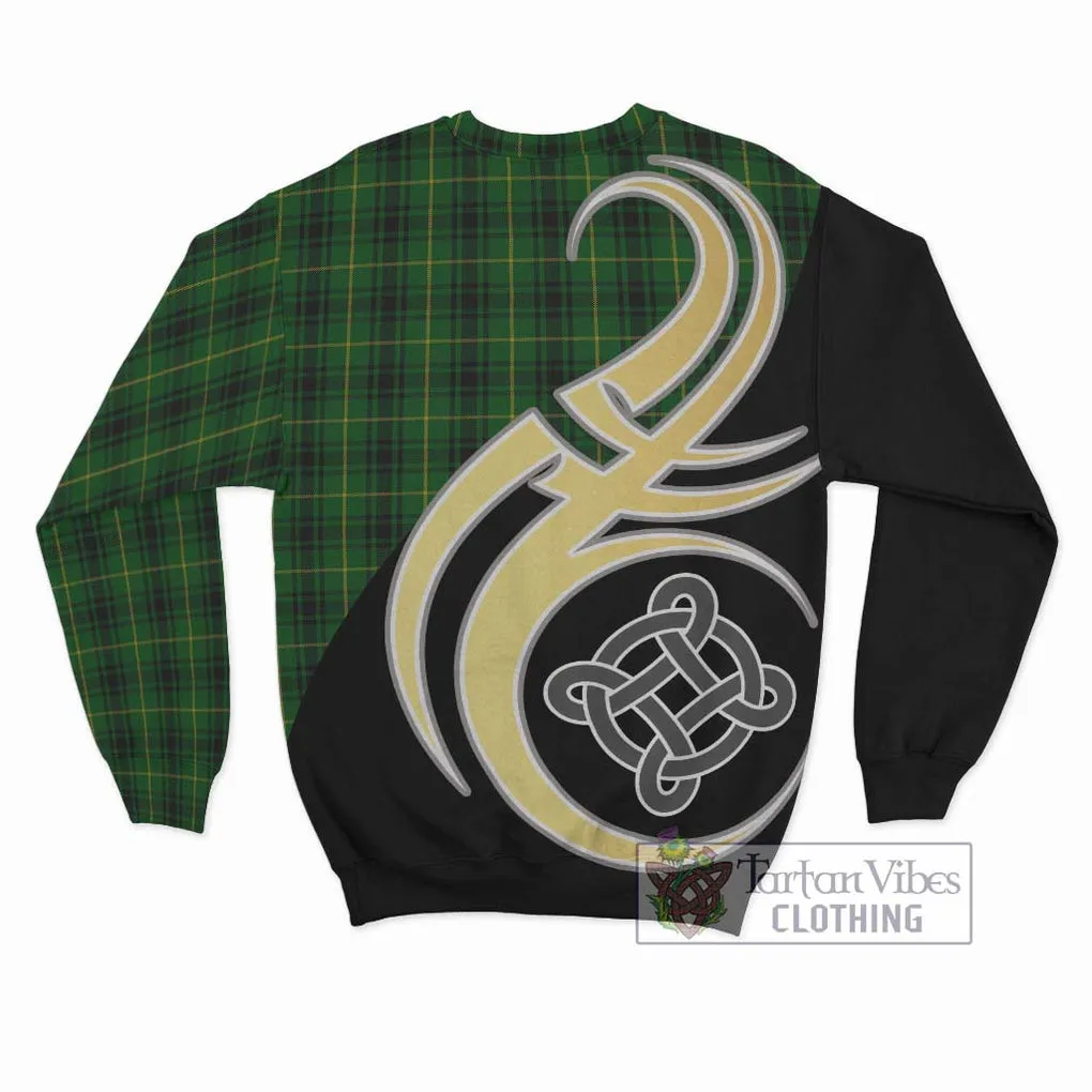 Arthur Tartan Sweatshirt with Family Crest and Celtic Symbol Style