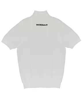 Ashluxe Ribbed Turtleneck Tee - White