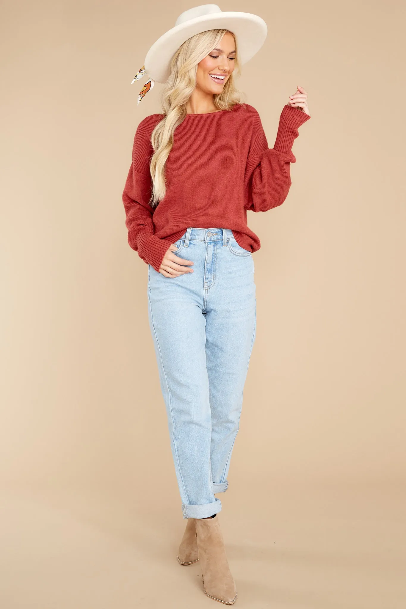 At The End Marsala Sweater