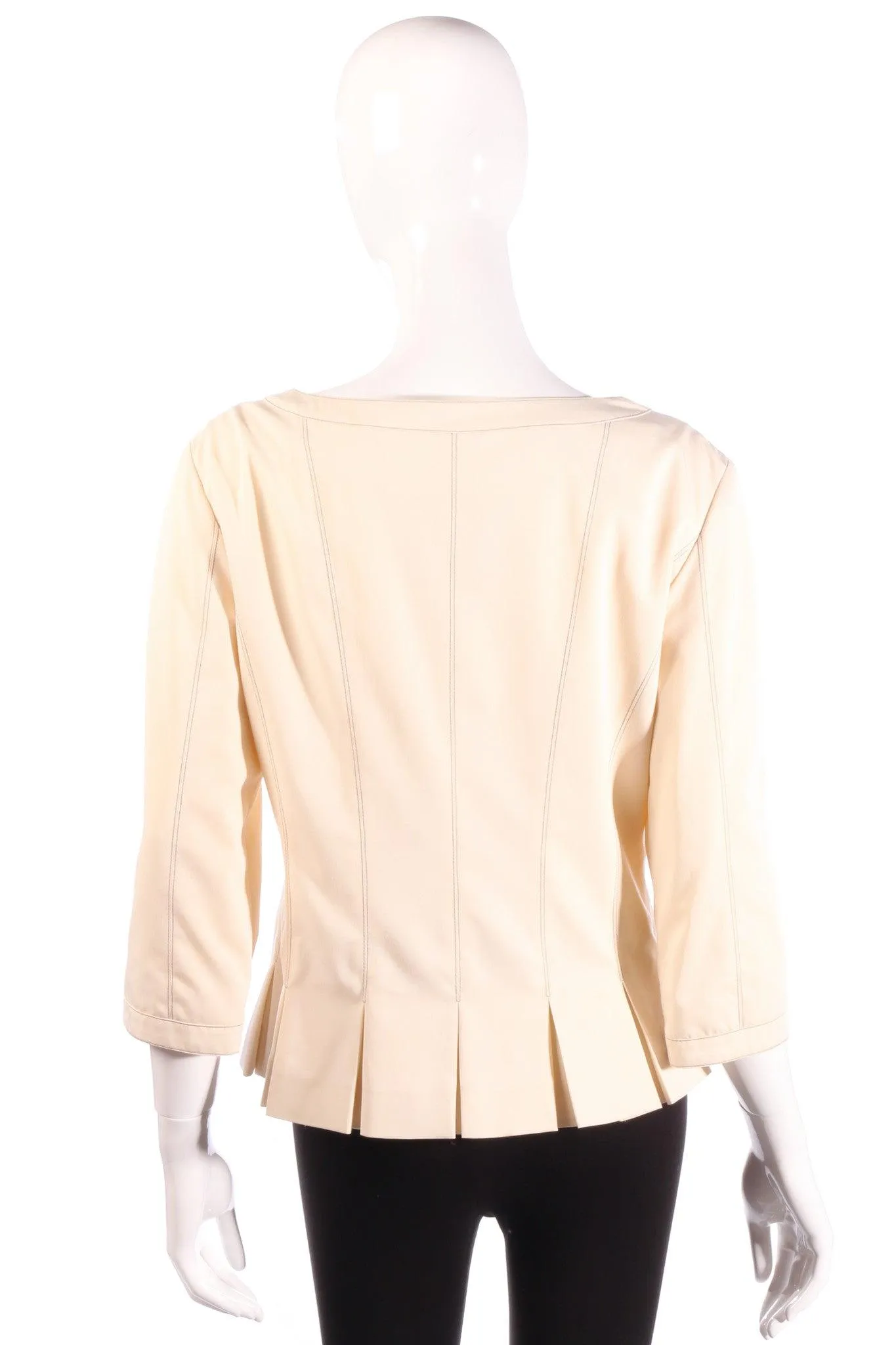 Atika Jacket Rounded Collar Cream with Black Stictching UK Size 12