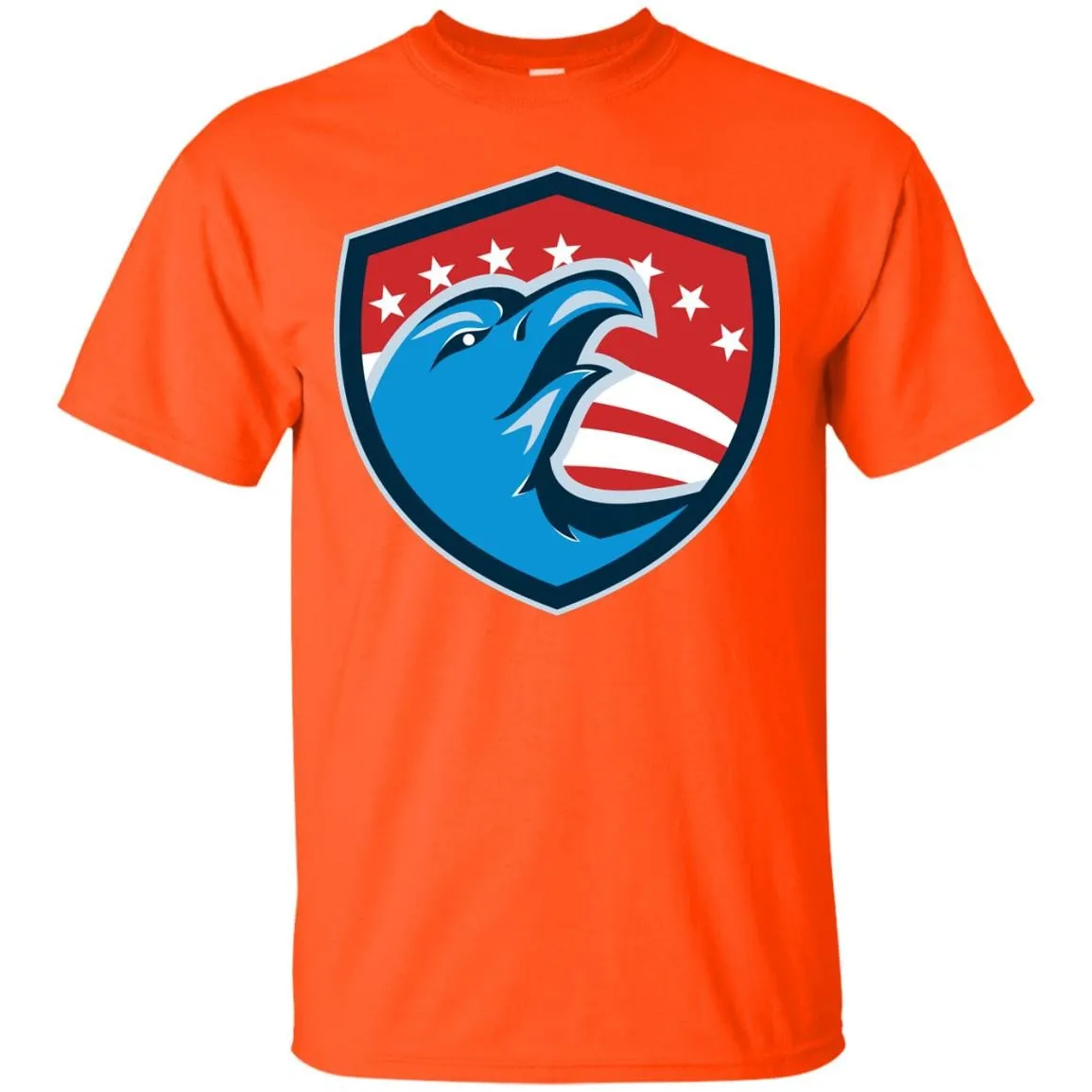 Bald Eagle Head American Stars and Stripes Shield Retro T-Shirt