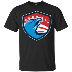 Bald Eagle Head American Stars and Stripes Shield Retro T-Shirt