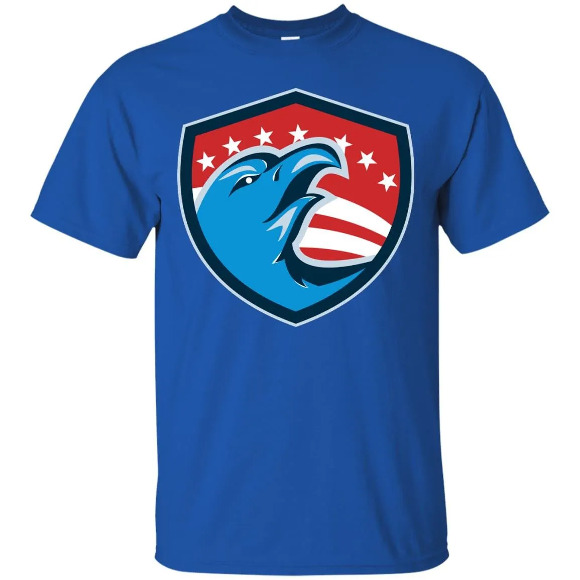 Bald Eagle Head American Stars and Stripes Shield Retro T-Shirt