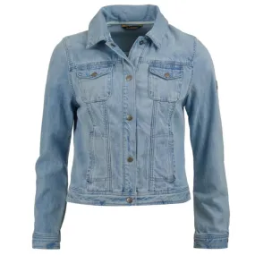 Barbour Ladies Rippled Denim Jacket - Bleached Denim - Size 16