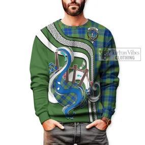 Barclay Hunting Ancient Tartan Sweatshirt with Epic Bagpipe Style