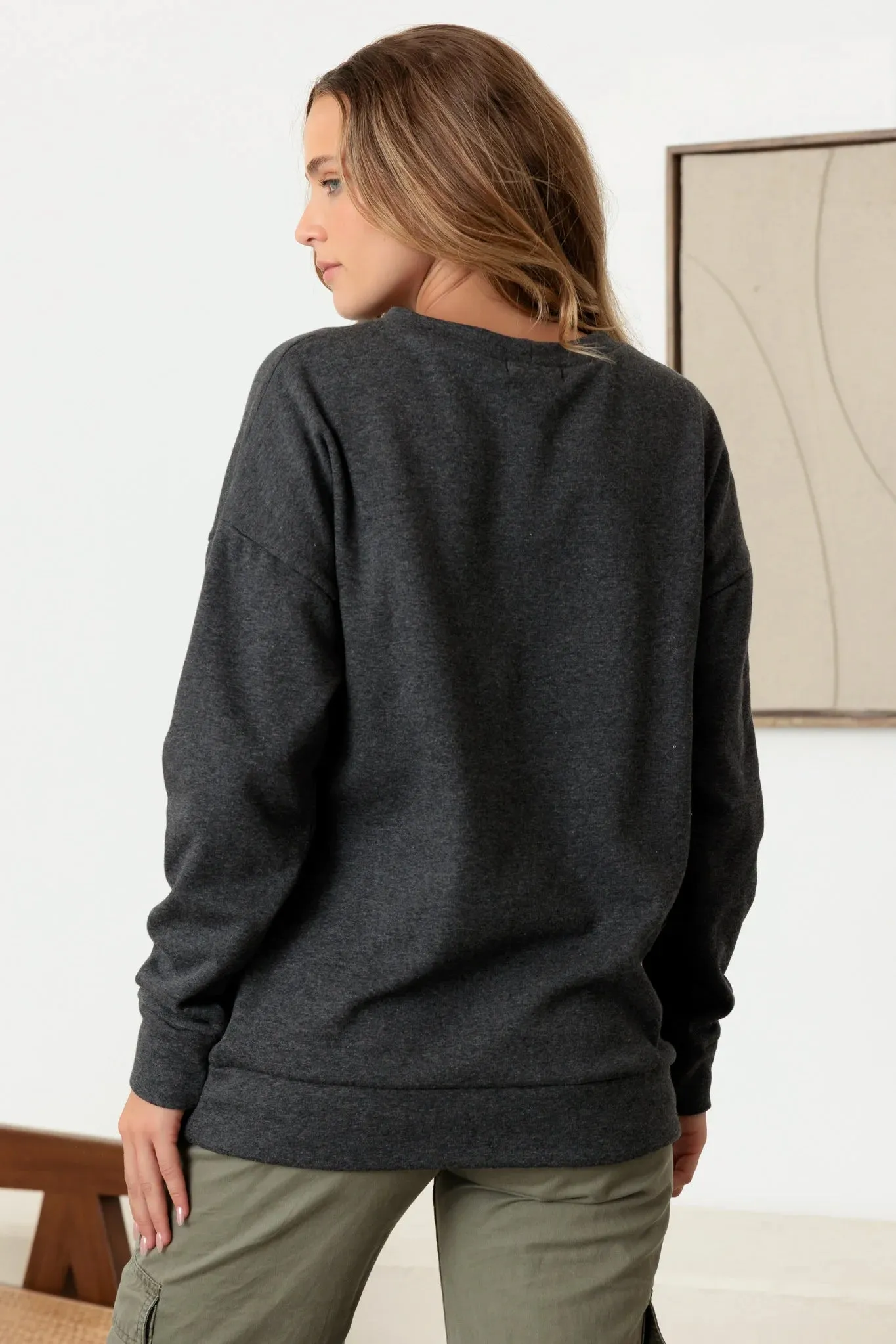 Basic Long Sleeve Soft Sweatshirt