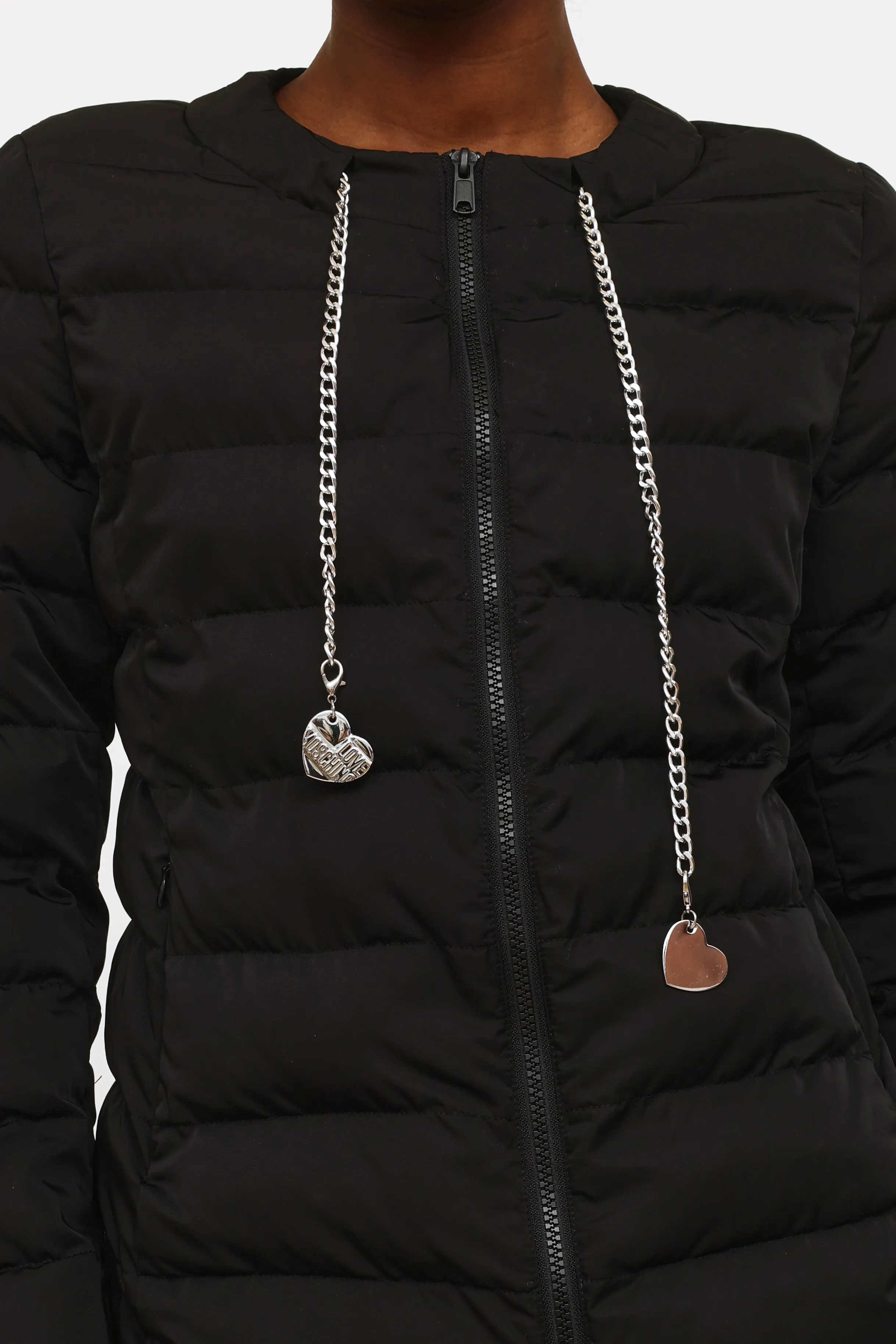 Black Chained Puffer Jacket