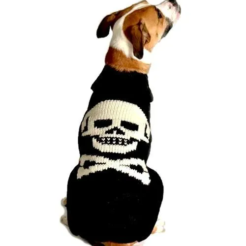 Black Skull Wool Dog Sweater